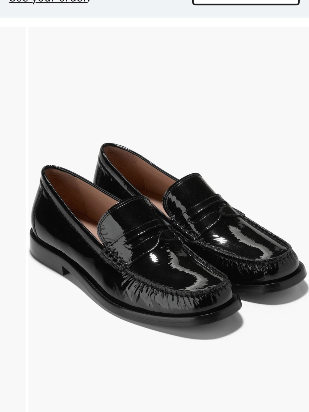 Cole Haan Women's Penny Black Patent Leather Penny Loafers